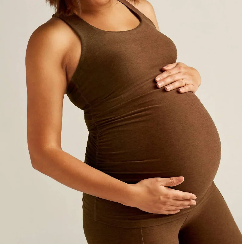 Now On Sale For Chic Urban Styles Spacedye Bases Covered Maternity Tank In Bold Mocha