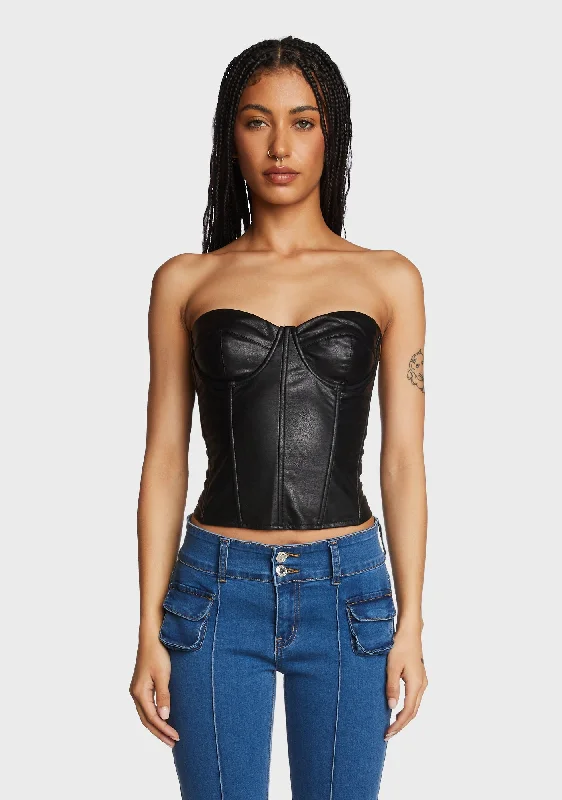 Seasonal Style Discounts Aniyah Faux Leather Corset