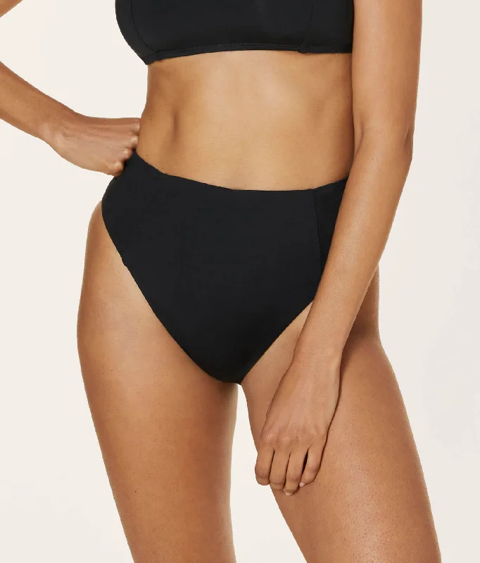 Find Your Unique Flair The High Waist Cheeky Bikini Bottom - Flat - Black