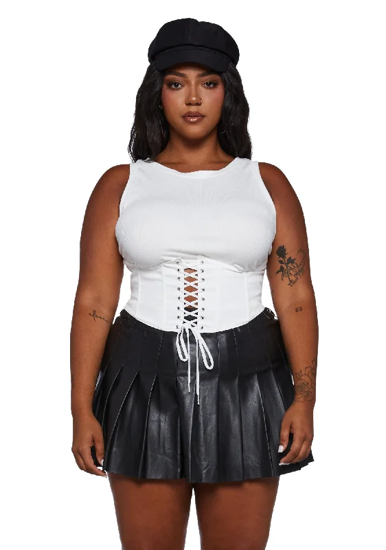 Grab Romantic Date - Night Styles Now Plus Search And Destroy Corset Tank - White