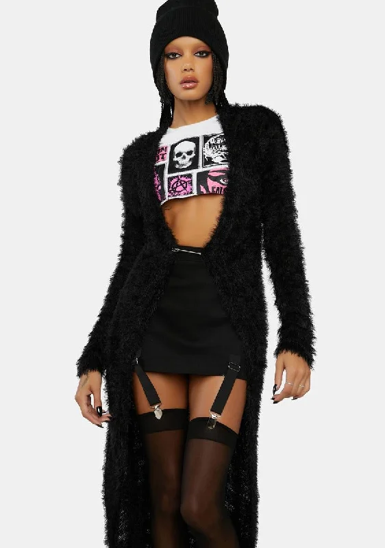 Athleisure Wear Final Girl Fuzzy Knit Duster