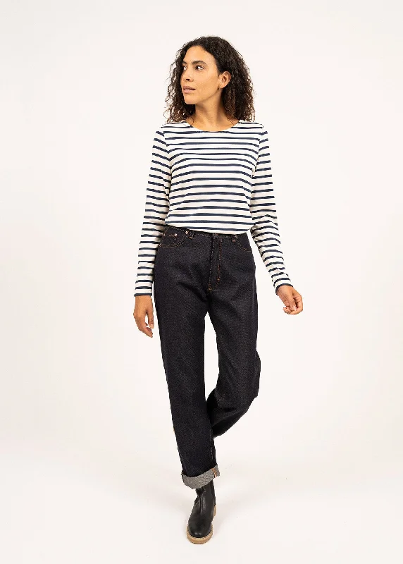 Lighten Up With Nordic Styles Minquidame striped sailor shirt - regular fit, in light cotton (ECRU/MARINE)