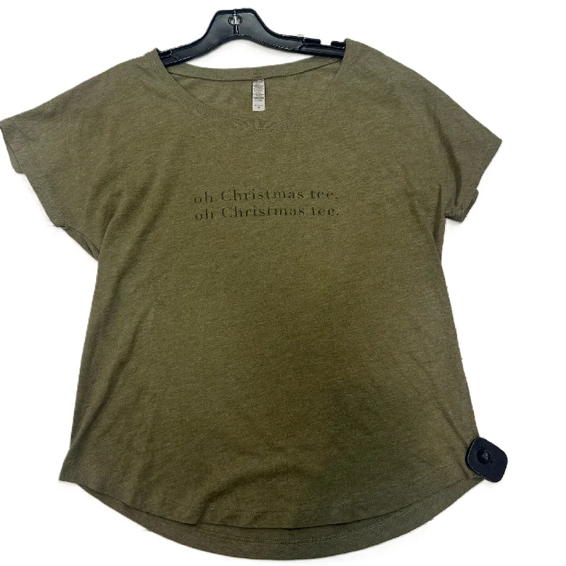 Relaxed Style Top Short Sleeve Basic By Oh Mamma In Green