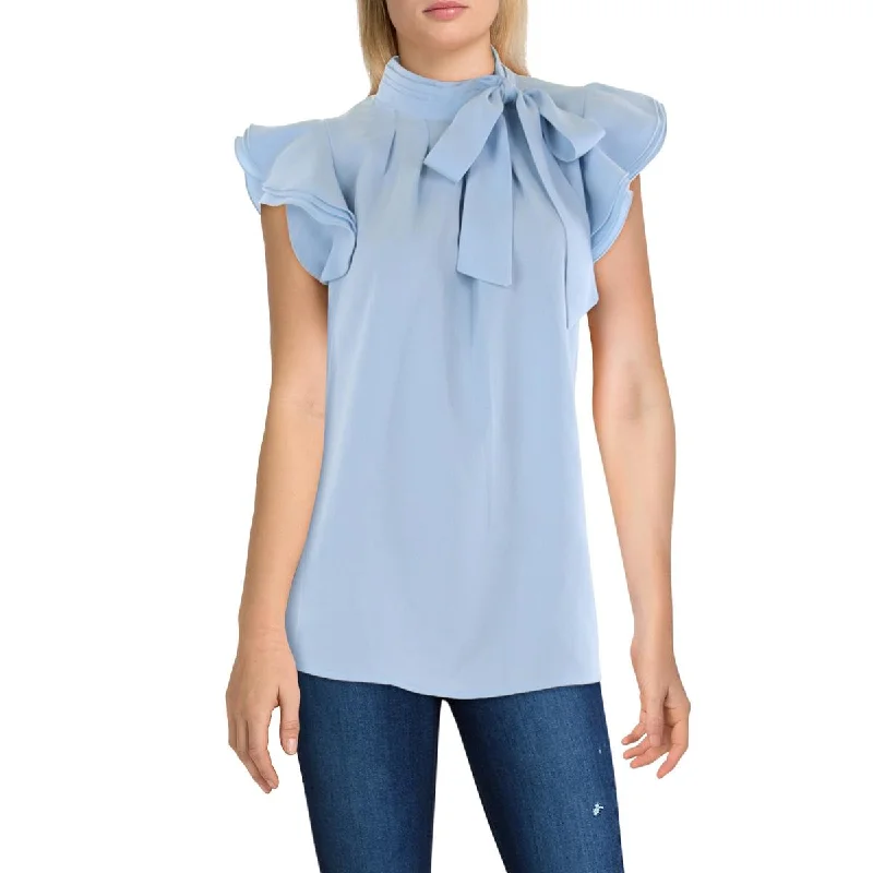 Unbeatable Prices Womens Mock Neck Ruffle Sleeve Blouse