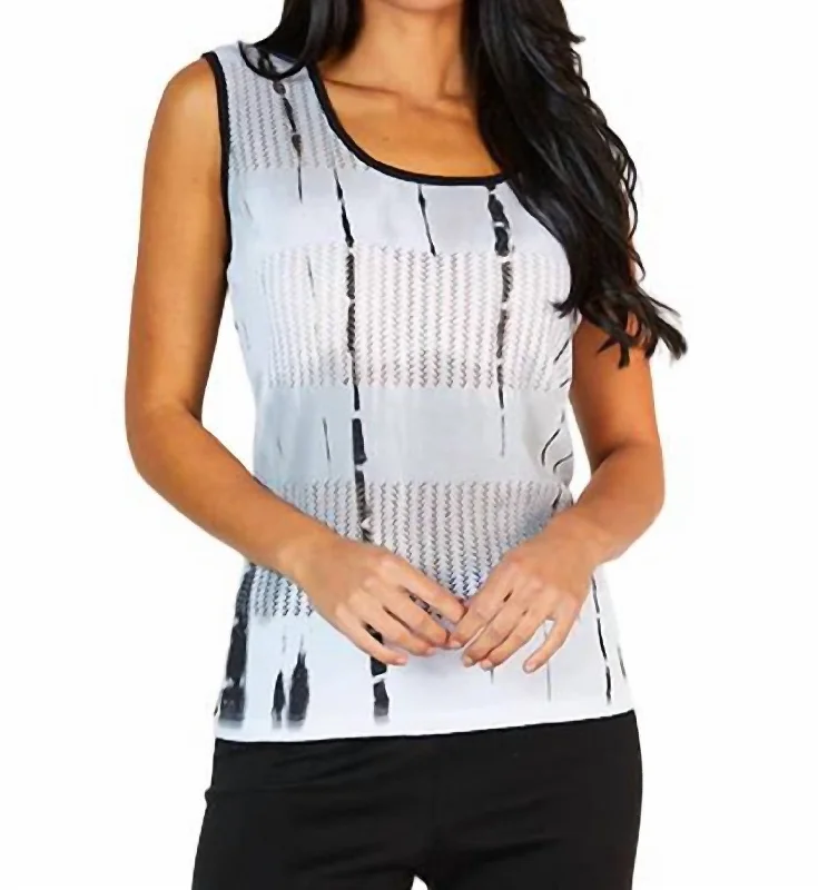 Relaxed Style Reversible Tank In White/black