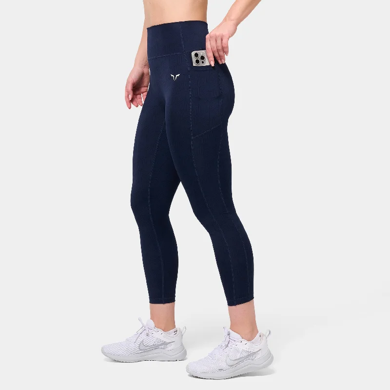 Casual Chic Monogram 24" Leggings - Navy Print