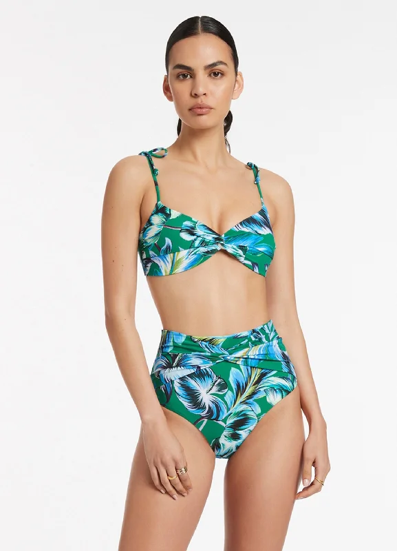 Seasonal Sale Viva Twist Front Bikini Bottom - Emerald