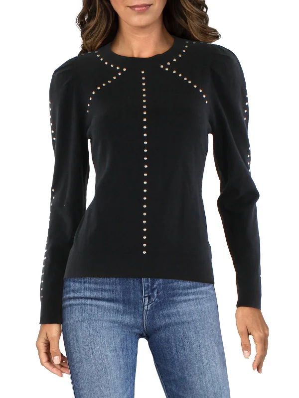 Trendsetting Threads Womens Embellished Puff Sleeve Blouse