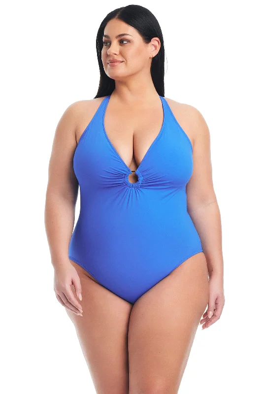 Big Savings On Minimalist Office Styles Ring Me Up Plunge  Plus Size Women's One-Piece Swimsuit