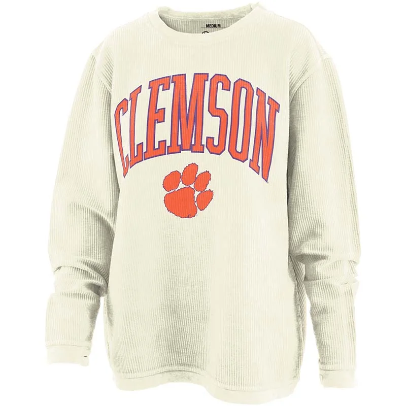 Chic Outfits Clemson New Zealand Cord Crewneck Sweatshirt