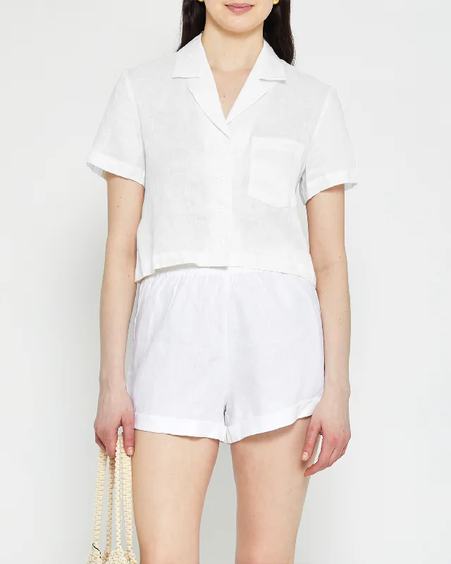 Trend Forward Threads Everyday Cropped Linen Shirt