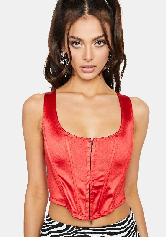 Chic And Trendy Love A Masterpiece Satin Corset