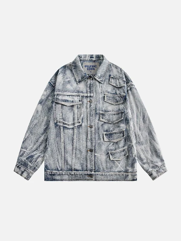 Stylish Looks Aelfric Eden Patchwork Washed Denim Jacket