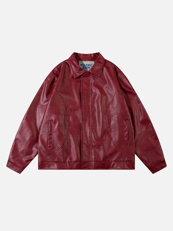 Exclusive Discount Aelfric Eden Vintage Burgundy Essential Faux Leather Jacket