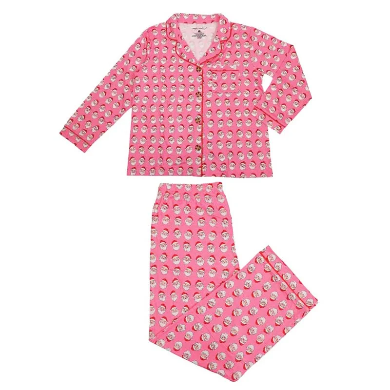 Trend Setting Wardrobe Santa Button Up Pajama Set