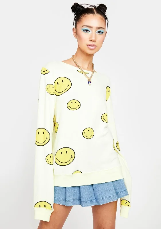 Classic Charm Smiley Soft Knit Crewneck