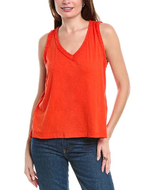 Season Sale Michael Stars Dina Fabric Mix V-Neck Tank