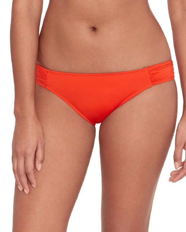 Limited Time Offer 2024 Lauren Ralph Lauren Beach Club Solids Shirred Side Tab Hipster Bottom (More colors available) - 20101150