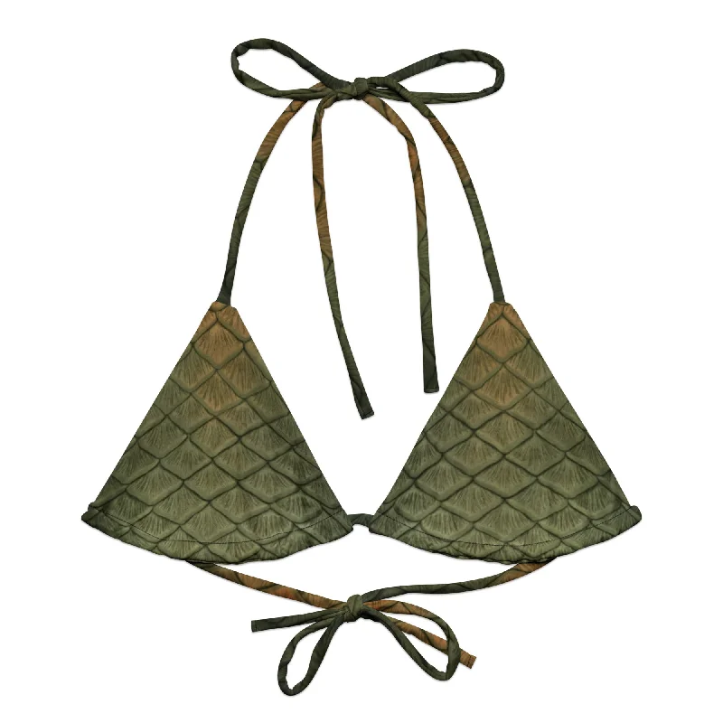 Parisian Effortless Chic Style Bluegill Recycled String Bikini Top