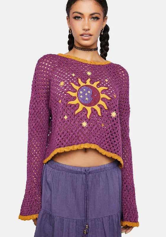 Chic And Comfortable Solar Eclipse Knit Sweater