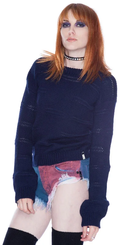 Street Style Fashion Stow Away Crew Neck Knit Top