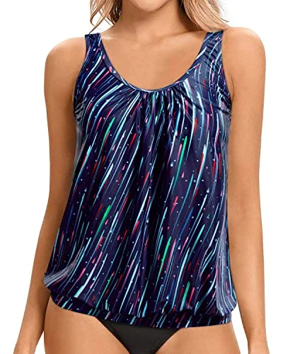 Break Fashion Norms Comfortable Modest Swimwear for Women Loose Fit Blouson Tankini Top