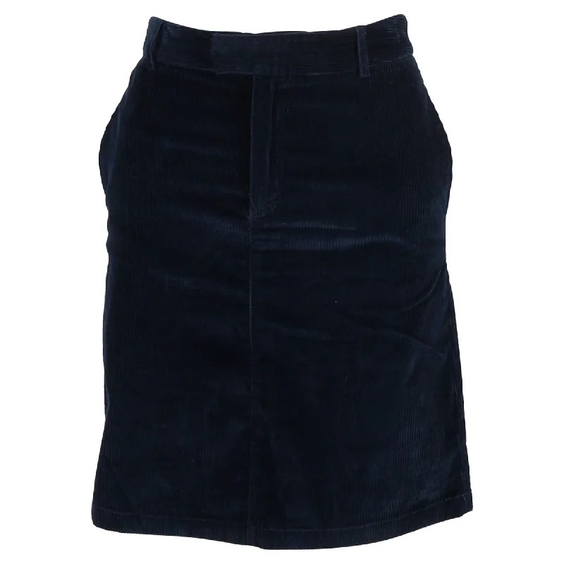 Wardrobe Essentials A.P.C. Mini A-Line Skirt in Navy Blue Corduroy