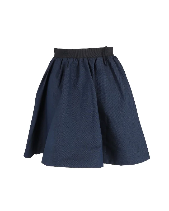 Chic & Cozy Collection Acne Studios Voluminous Skirt in Navy Blue Polyester