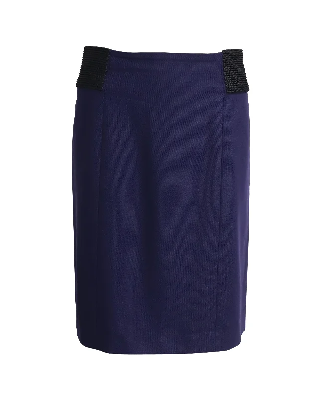 Valentine's Special Alberta Ferretti Knee Length Skirt in Purple Wool