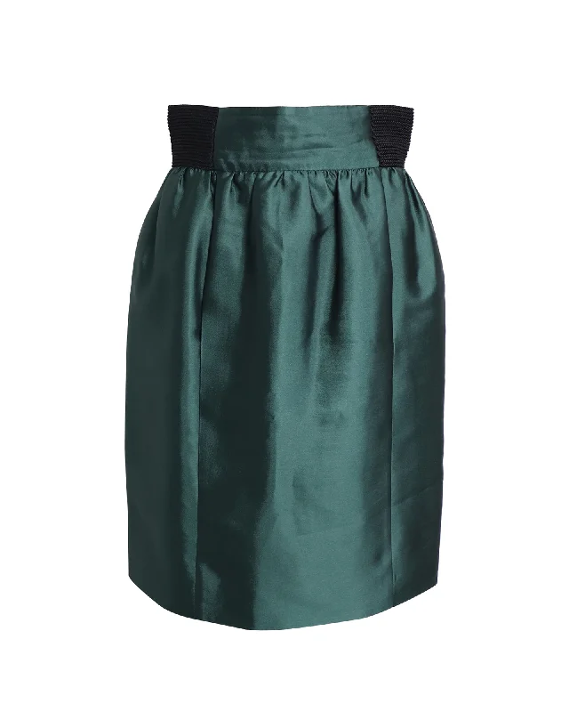 Quality Wear Alberta Ferretti Skirt in Green Silk