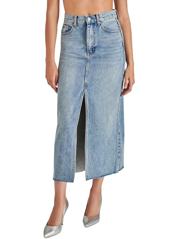 Athleisure Wear Special Offer Avani Womens High Rise Denim Midi Skirt