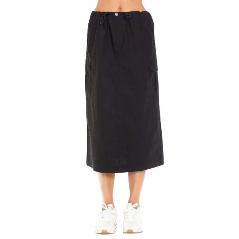 Trend Leading Collection Cargo Skirt With Drawstring Midi Skirt