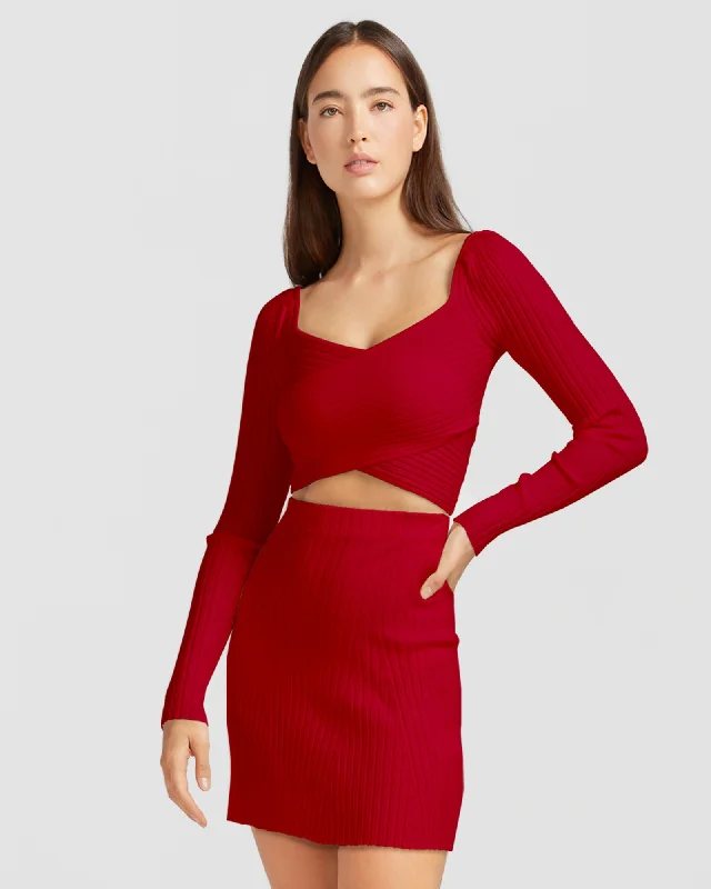 Versatile Style Wardrobe C'est Belle Knit Mini Skirt