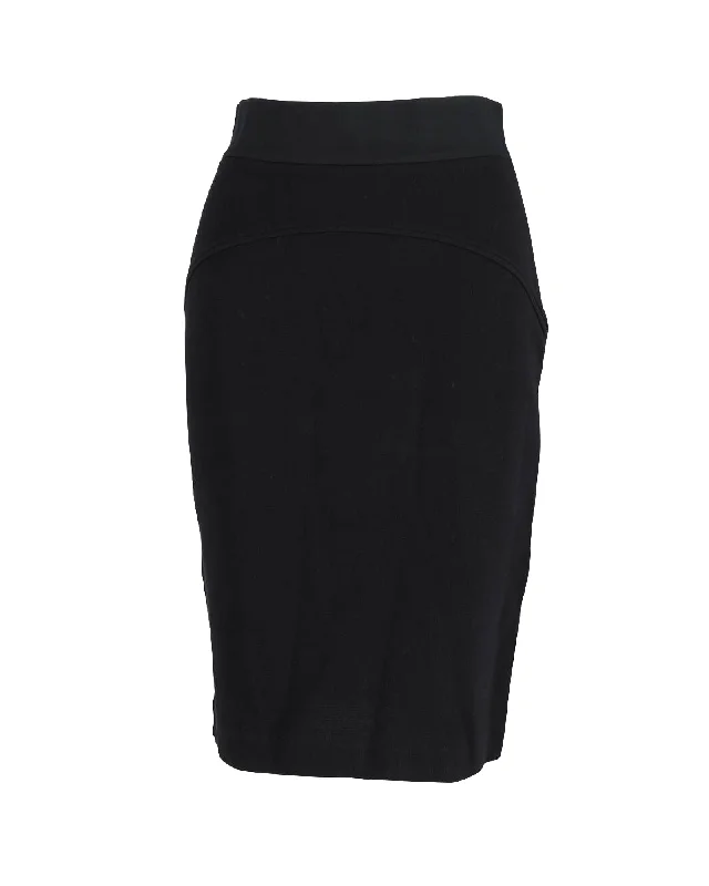 Trendsetter's Closet Diane Von Furstenberg Fitted Skirt in Black Cotton