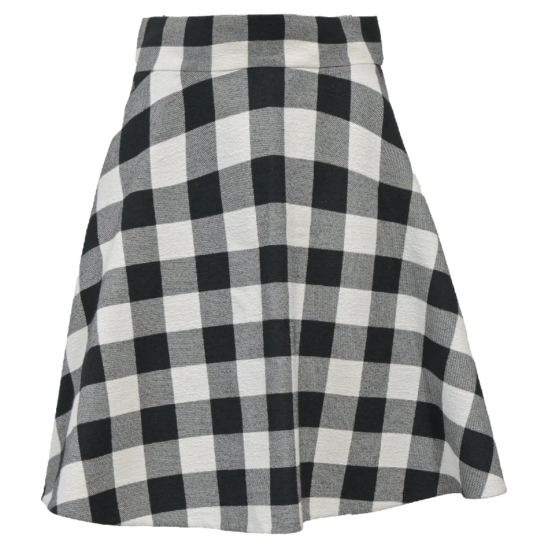 Fashion Sale Dolce & Gabbana Mini Checkered Print A-Line Skirt in Multicolor Wool