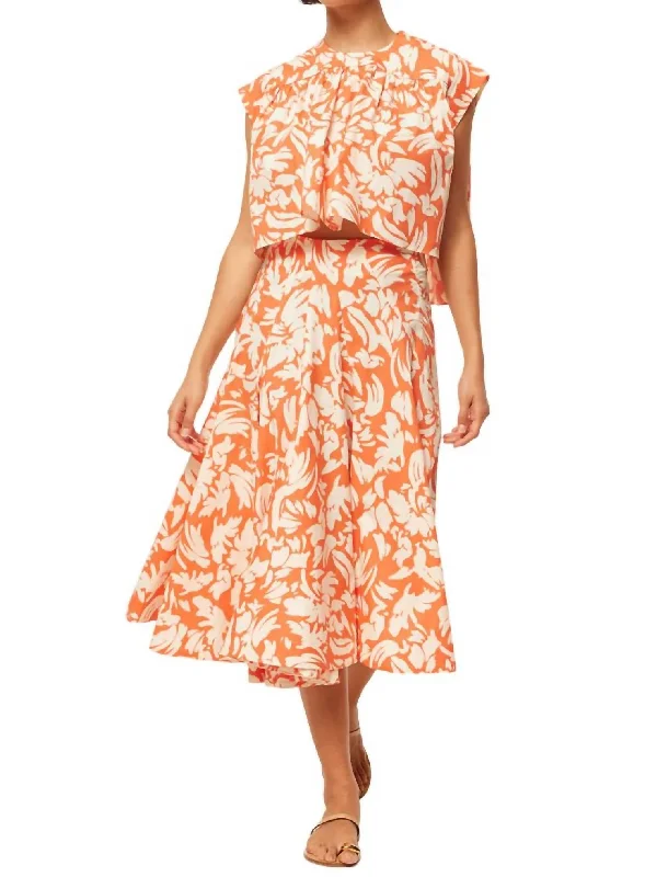 All Season Fashion Collection Emma Skirt In Patmos Tangerine