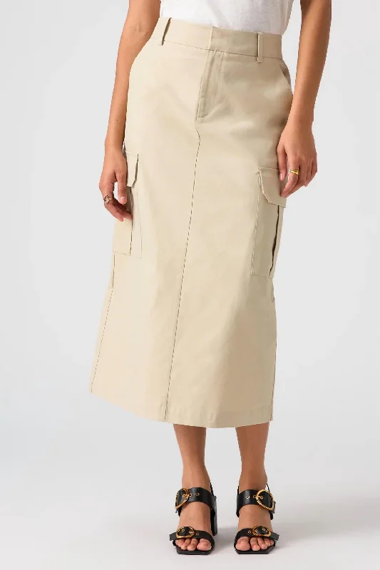 Redefining Women's Fashion Essential Cargo Skirt In Marble Beige