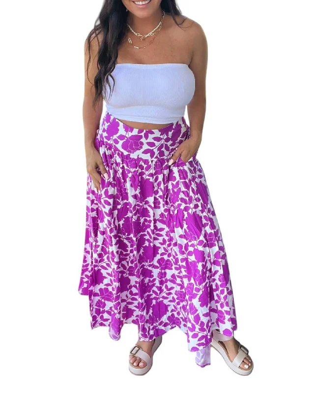 Special Offer For You Floral Daydreamer Skirt In Magenta