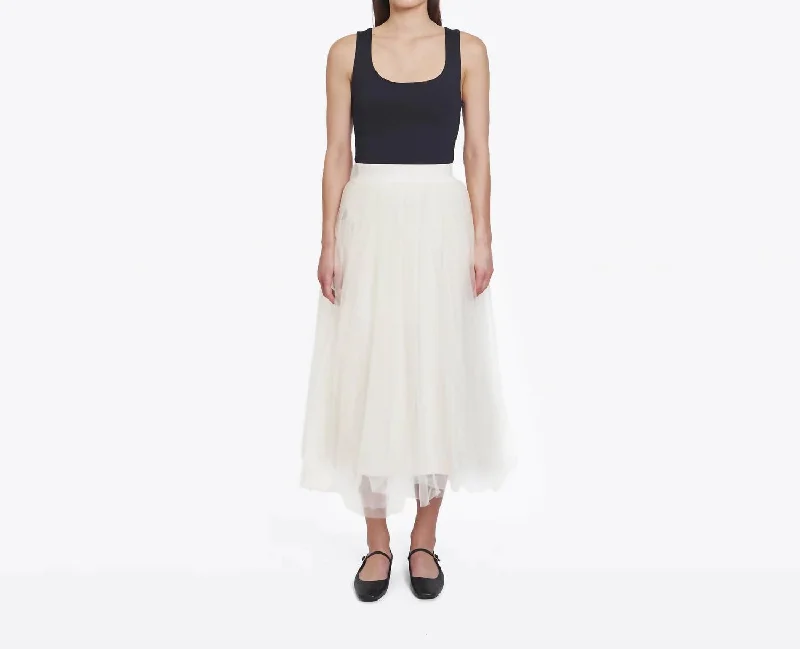 Style Upgrade Gathered Tulle Skirt In Sand