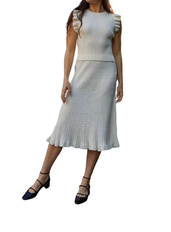 Versatile Wardrobe Essentials Gene Knit Skirt In Ivory