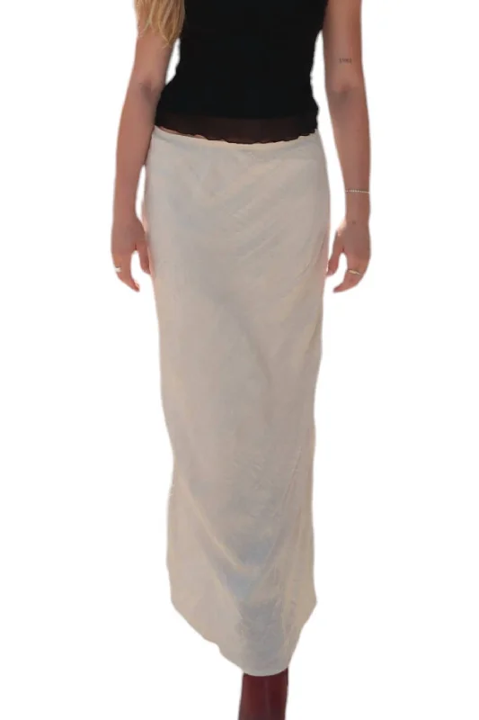 Chic And Edgy Georgia Maxi Skirt In Greige