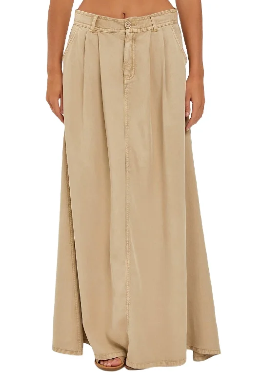 Valentine's Special High Rise Full Length Skirt In Latte