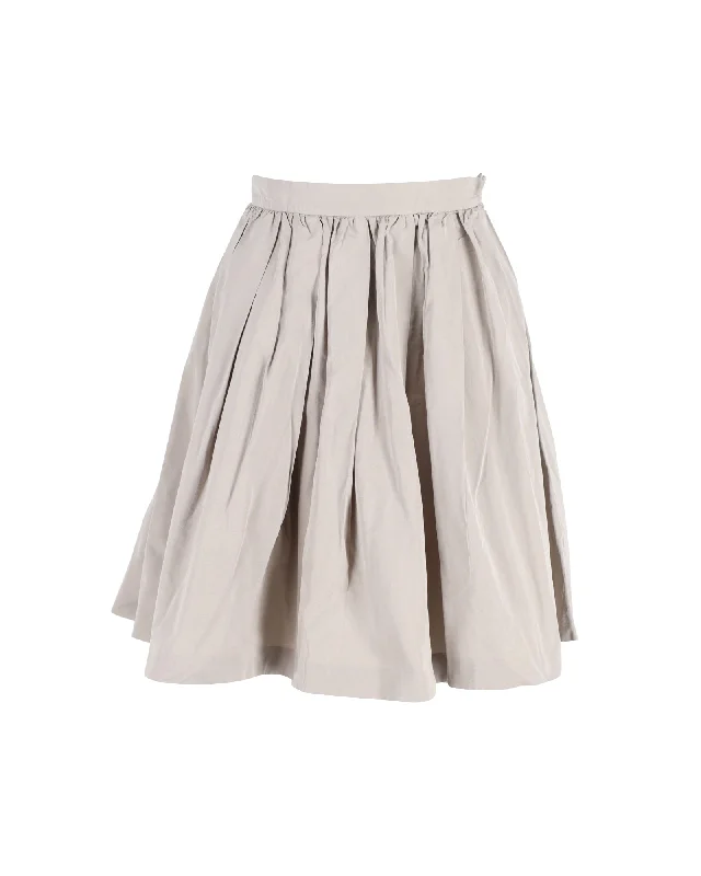 Style Revolution Miu Miu A-Line Skirt in Beige Cotton