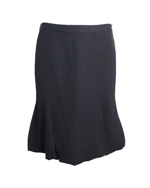 Comfort Meets Fashion Moschino Cheap And Chic Fluted Skirt in Black Wool