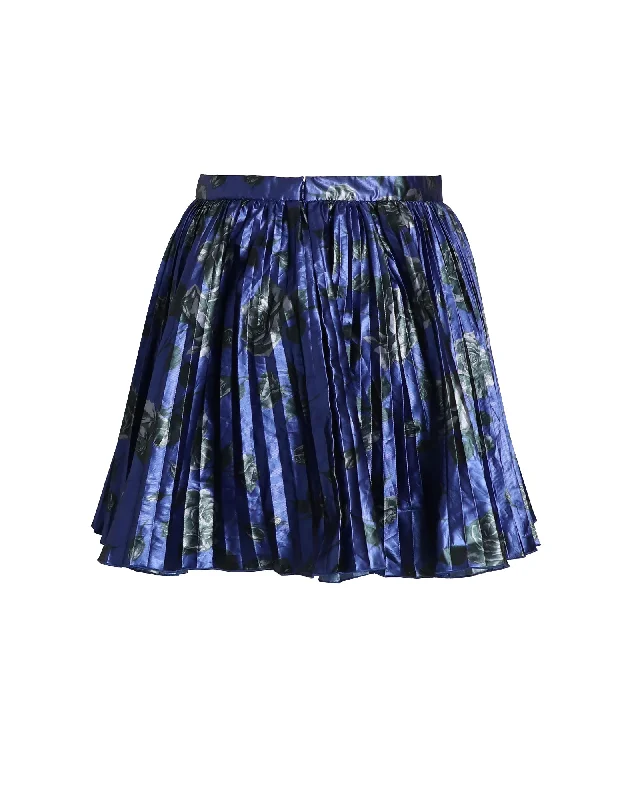 Effortless Style, Endless Impact Red Valentino Pleated Printed Skirt in Blue Synthetic