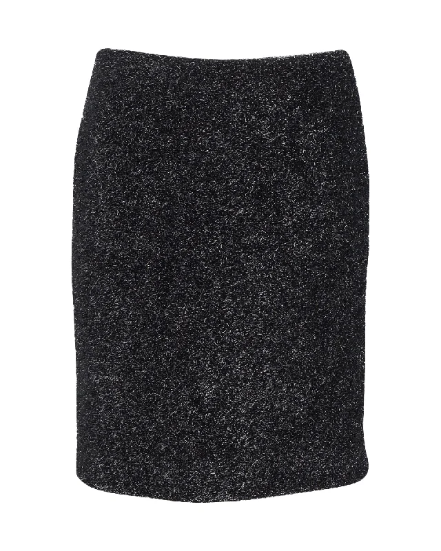 Trendsetting Threads Simone Rocha Metallic Knit Mini Skirt in Black Recycled Wool