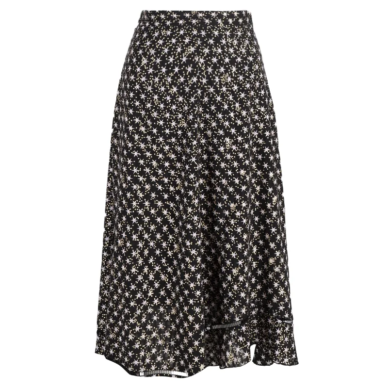 Special Occasion Wear Stine Goya Marigold Stars Midi Skirt in Black Polyester