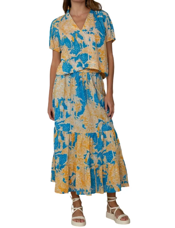 Everyday Basics Surrey Midi Skirt In Tropical Toile