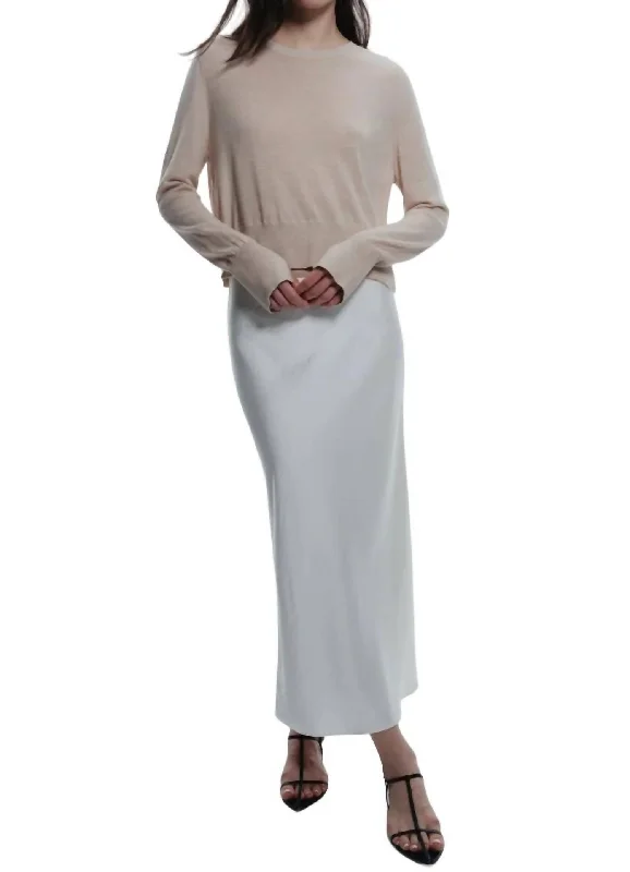 Timeless Elegance Redefined Talia Charmeuse Maxi Skirt In Ivory