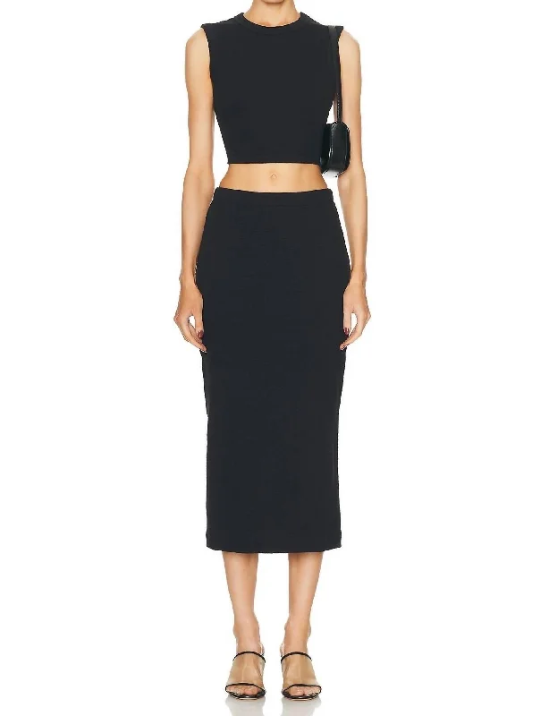 Chic Trends For The Fashion Savvy Textured Jacquard Skirt In Black